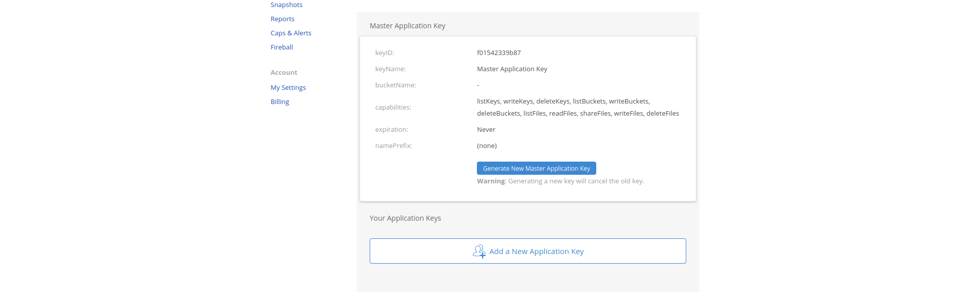 add application key